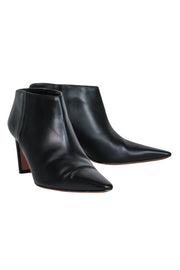 Current Boutique-Altuzarra - Black Leather Pointed Toe Heeled Booties Sz 10
