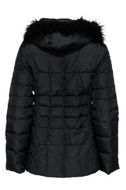 Current Boutique-Andrew Marc - Black Puffer Coat w/ Raccoon Fur Trim Sz XS