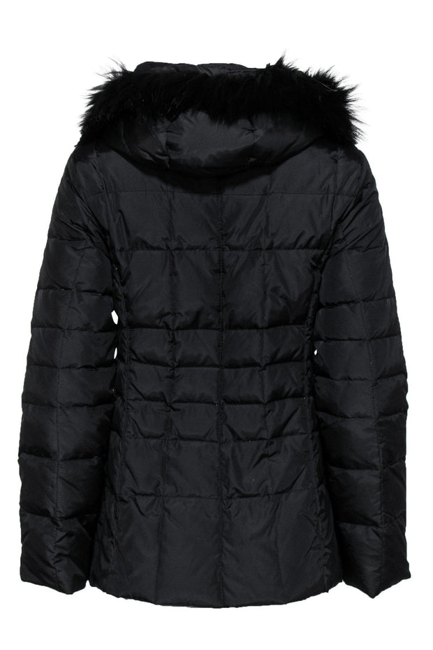 Current Boutique-Andrew Marc - Black Puffer Coat w/ Raccoon Fur Trim Sz XS