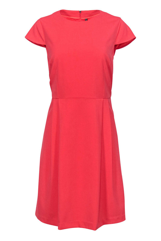 Current Boutique-Marc New York by Andrew Marc - Bright Coral A-Line Cap Sleeve Dress Sz 10