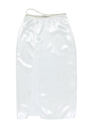 Current Boutique-Anna October - White Open Side Slip-Style Skirt w/ Slit Sz M