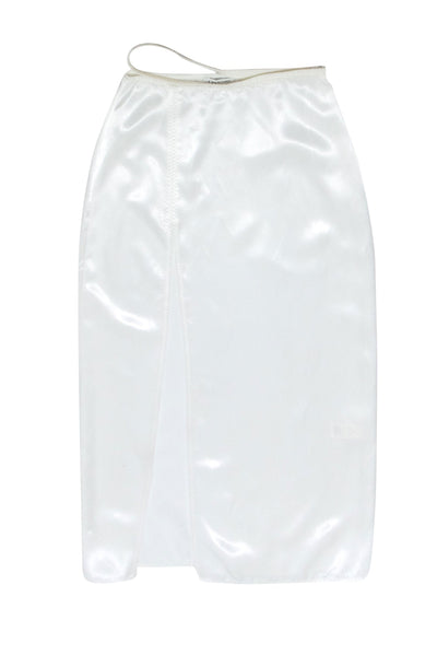 Current Boutique-Anna October - White Open Side Slip-Style Skirt w/ Slit Sz M