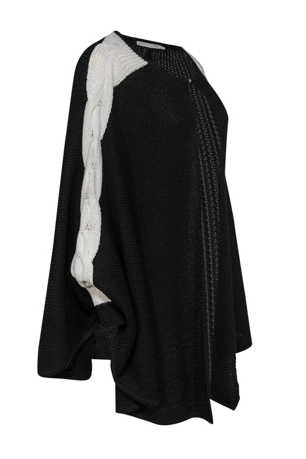 Current Boutique-Anne Fontaine - Black & White Knit Cape Sz S