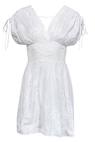 Current Boutique-Anne Fontaine - White Floral Embroidery Cotton Sundress Sz 2