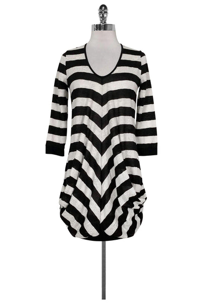 Current Boutique-Anne Fontaine - Black & White Striped Tunic Sz 4