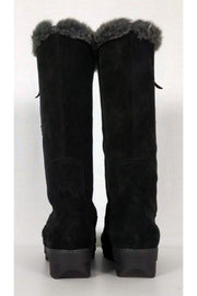 Current Boutique-Aquatalia - Black Suede Faux Fur Boots Sz 9.5