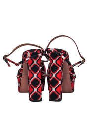 Current Boutique-Aquazzura - Navy, Red & White Printed Platform Sandals Sz 11