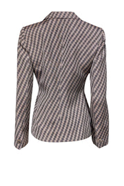 Current Boutique-Armani Collezioni - Beige & Brown Checkered Three-Button Blazer Sz 8