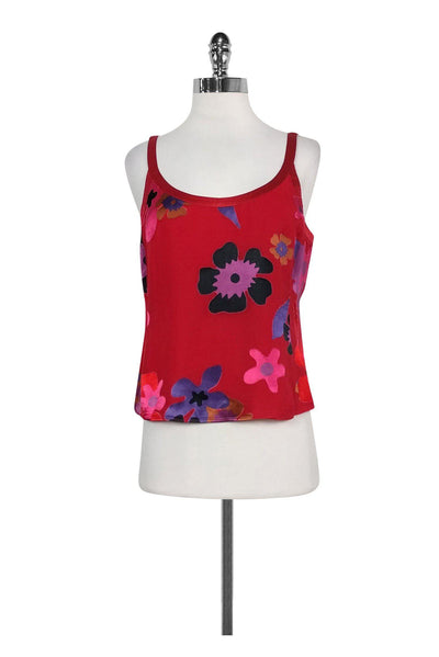 Current Boutique-Armani Collezioni - Red Floral Silk Tank Sz 8