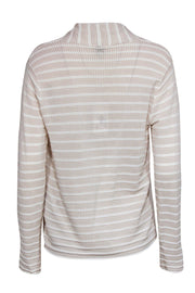 Current Boutique-Armani Collezioni - Cream & Beige Cardigan w/ Stripes & Squares Sz 8