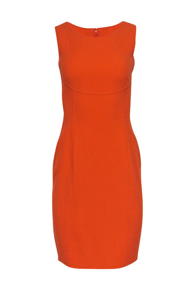 Current Boutique-Armani Collezioni - Bright Orange Textured Wool Sheath Dress Sz 2