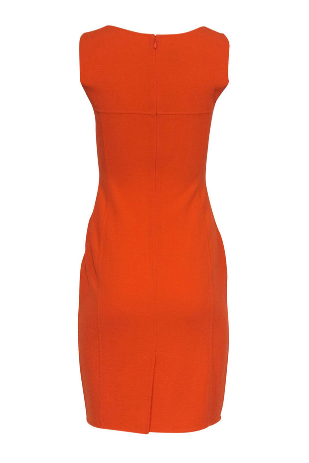 Current Boutique-Armani Collezioni - Bright Orange Textured Wool Sheath Dress Sz 2