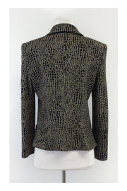 Current Boutique-Armani Collezioni - Black & Tan Wool Blend Knit Jacket Sz 10