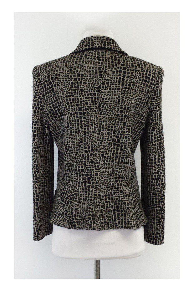 Current Boutique-Armani Collezioni - Black & Tan Wool Blend Knit Jacket Sz 10