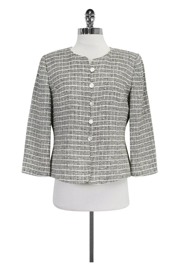 Current Boutique-Armani Collezioni - White, Black, & Grey Jacket Sz 12