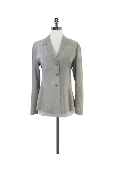Current Boutique-Armani Collezioni - Grey Suede Jacket Sz 4