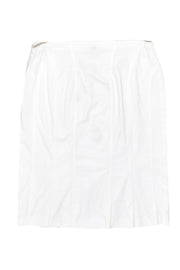 Current Boutique-Armani Collezioni - White Cotton Blend Pencil Skirt Sz 8