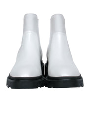 Current Boutique-Ash - White “Mastro S” Booties w/ Black Chunky Sole Sz 10