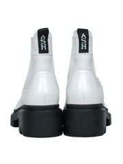 Current Boutique-Ash - White “Mastro S” Booties w/ Black Chunky Sole Sz 10