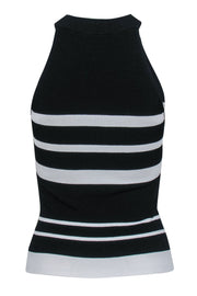 Current Boutique-Autumn Cashmere - Black & White Striped High Neck Knit Crop Top Sz XS