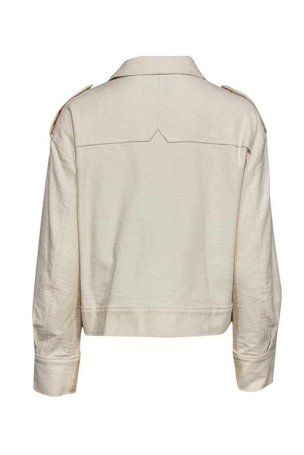 Current Boutique-AYR - Cream Cropped Textured Jacket Sz M