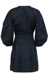 Current Boutique-Ba&sh - Black Surplice Puff Sleeve Cotton Dress Sz 0