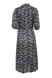 Current Boutique-Ba&sh - Black & White Paisley Print Quarter Sleeve "Song" Midi Dress Sz XS