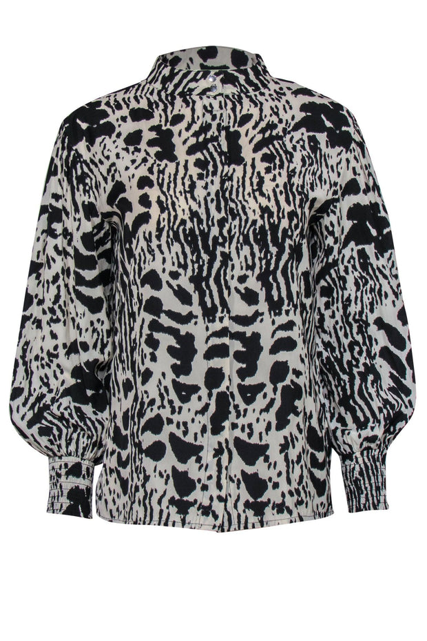 Current Boutique-Ba&sh - Beige & Black Leopard Print Button-Up Blouse Sz XS
