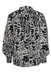 Current Boutique-Ba&sh - Beige & Black Leopard Print Button-Up Blouse Sz XS