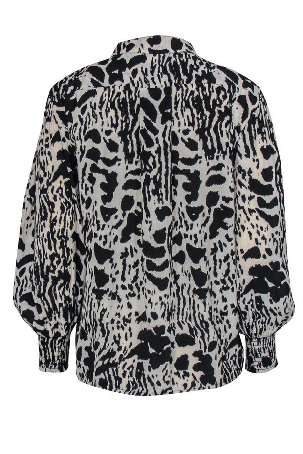 Current Boutique-Ba&sh - Beige & Black Leopard Print Button-Up Blouse Sz XS
