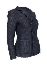 Current Boutique-Balenciaga - Black Tweed Double Breasted Blazer Sz 6