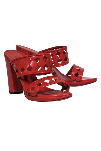 Current Boutique-Bally - Deep Orange Patent Leather Cutout Sandals Sz 7.5
