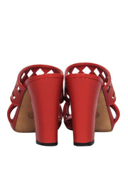 Current Boutique-Bally - Deep Orange Patent Leather Cutout Sandals Sz 7.5