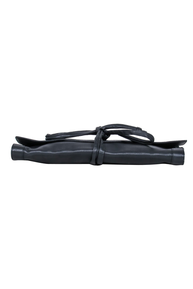 Current Boutique-Barneys New York - Black Foldover Clutch w/ Tie Straps