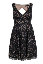 Current Boutique-BCBG Max Azria - Black Lace & Sequin Open Back “Katarina” Dress Sz 0