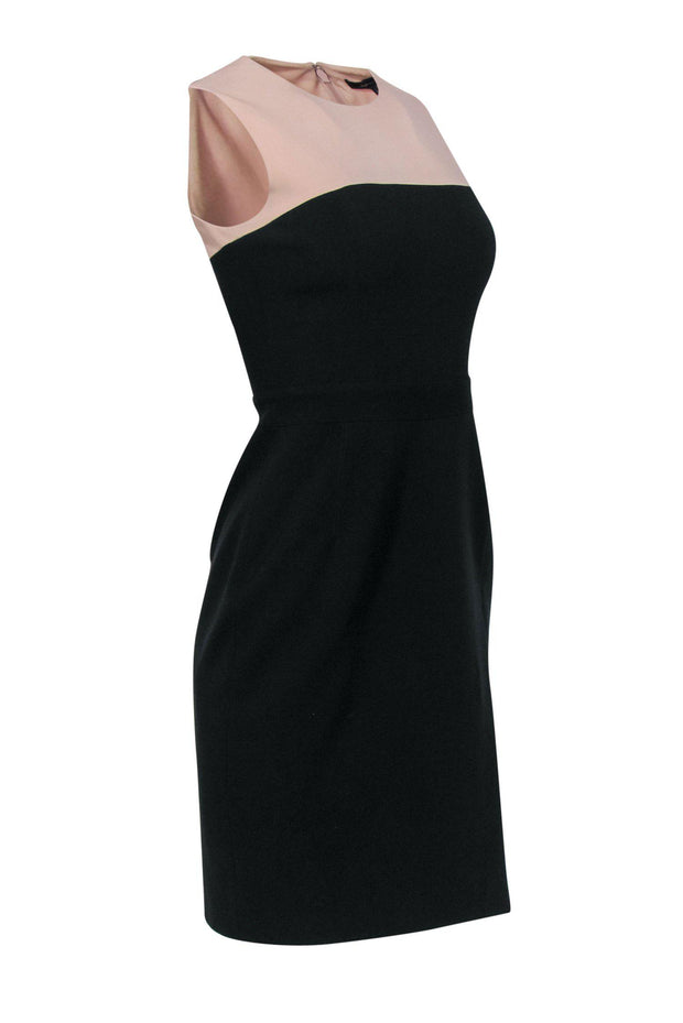 Current Boutique-BCBG Max Azria - Black & Blush Colorblocked Sleeveless Sheath Dress Sz 2