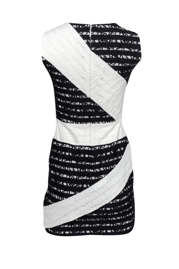 Current Boutique-BCBG Max Azria - Black & White Lace Sheath Dress Sz 2