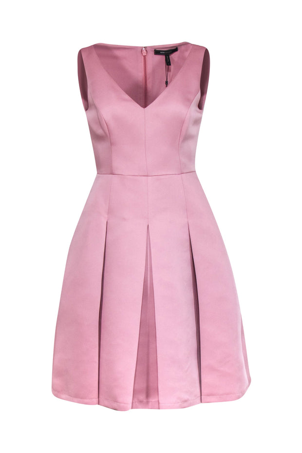 Current Boutique-BCBG Max Azria - Blush Pleated Midi Fit & Flare Dress Sz 6
