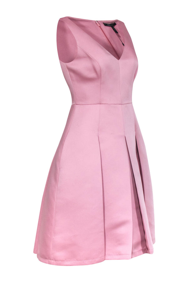 Current Boutique-BCBG Max Azria - Blush Pleated Midi Fit & Flare Dress Sz 6
