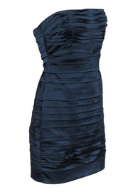 Current Boutique-BCBG Max Azria - Teal Strapless Ruched Satin Bodycon Dress Sz 6