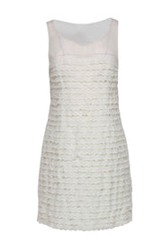 Current Boutique-BCBG Max Azria - Ivory Ruffled Lace Sleeveless Shift Dress Sz 8