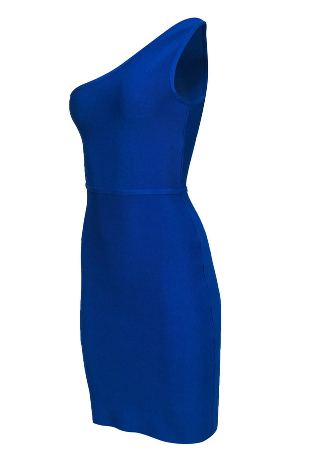 Current Boutique-BCBG Max Azria - Royal Blue One-Shoulder Sleeveless Bodycon Dress Sz S