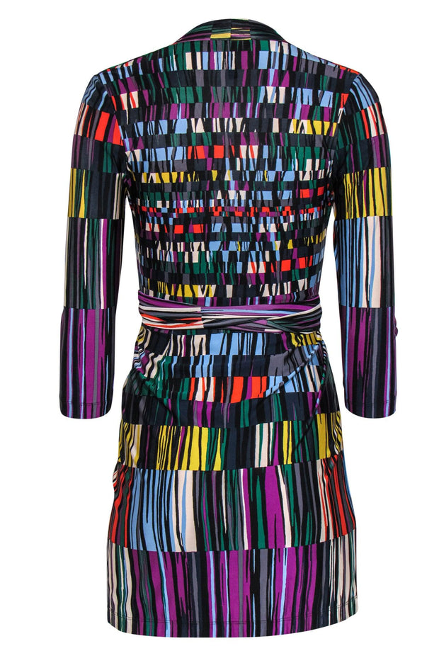 Current Boutique-BCBG Max Azria - Multicolored Striped Surplice Wrap Dress Sz XS