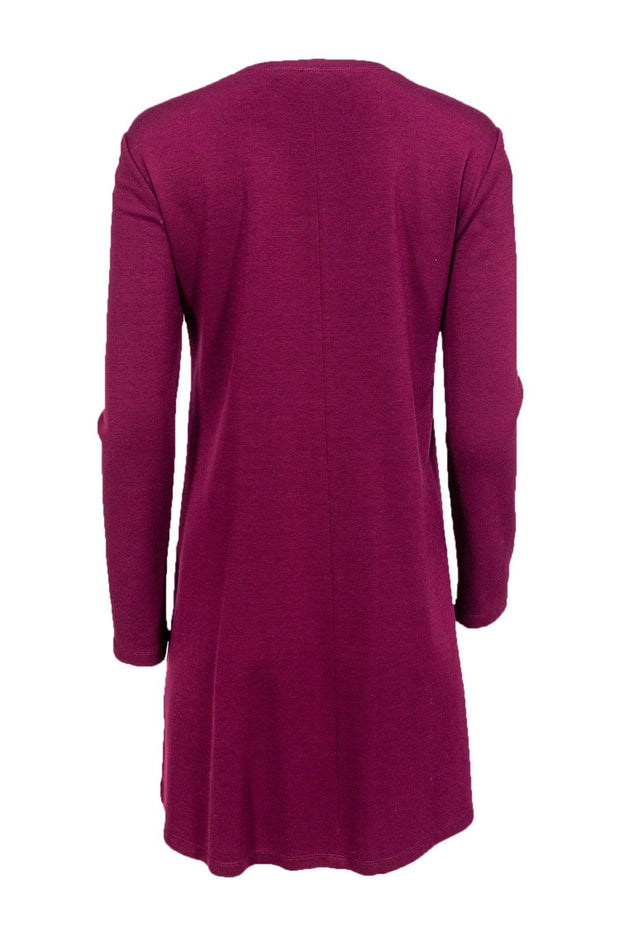 Current Boutique-BCBG - Burgundy Shift Dress w/ Leather Pockets Sz XS