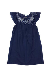 Current Boutique-BCBG Max Azria - Navy Cotton Flutter Sleeve Dress Sz 0