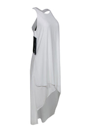 Current Boutique-BCBG Max Azria - White High-Low Open Back Maxi Dress w/ Fringe Detail Sz XS