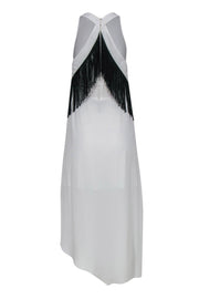 Current Boutique-BCBG Max Azria - White High-Low Open Back Maxi Dress w/ Fringe Detail Sz XS