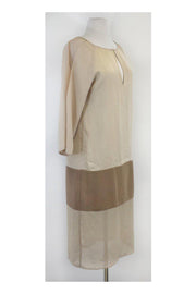 Current Boutique-BCBG Max Azria Runway - Tan & Brown Colorblock Tilda Dress Sz XS