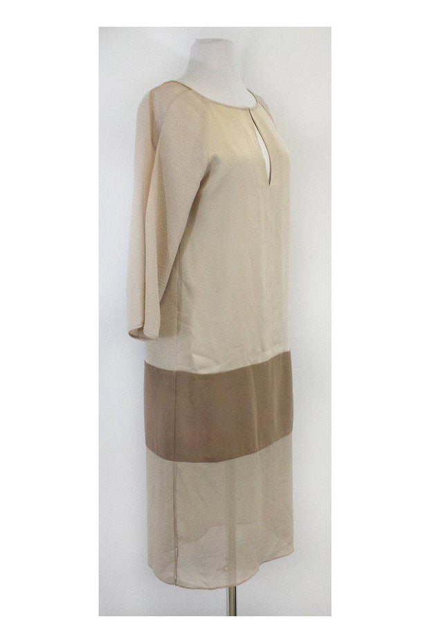 Current Boutique-BCBG Max Azria Runway - Tan & Brown Colorblock Tilda Dress Sz XS