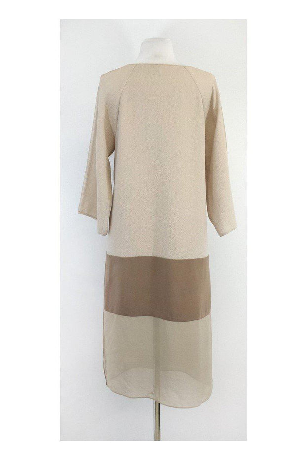 Current Boutique-BCBG Max Azria Runway - Tan & Brown Colorblock Tilda Dress Sz XS